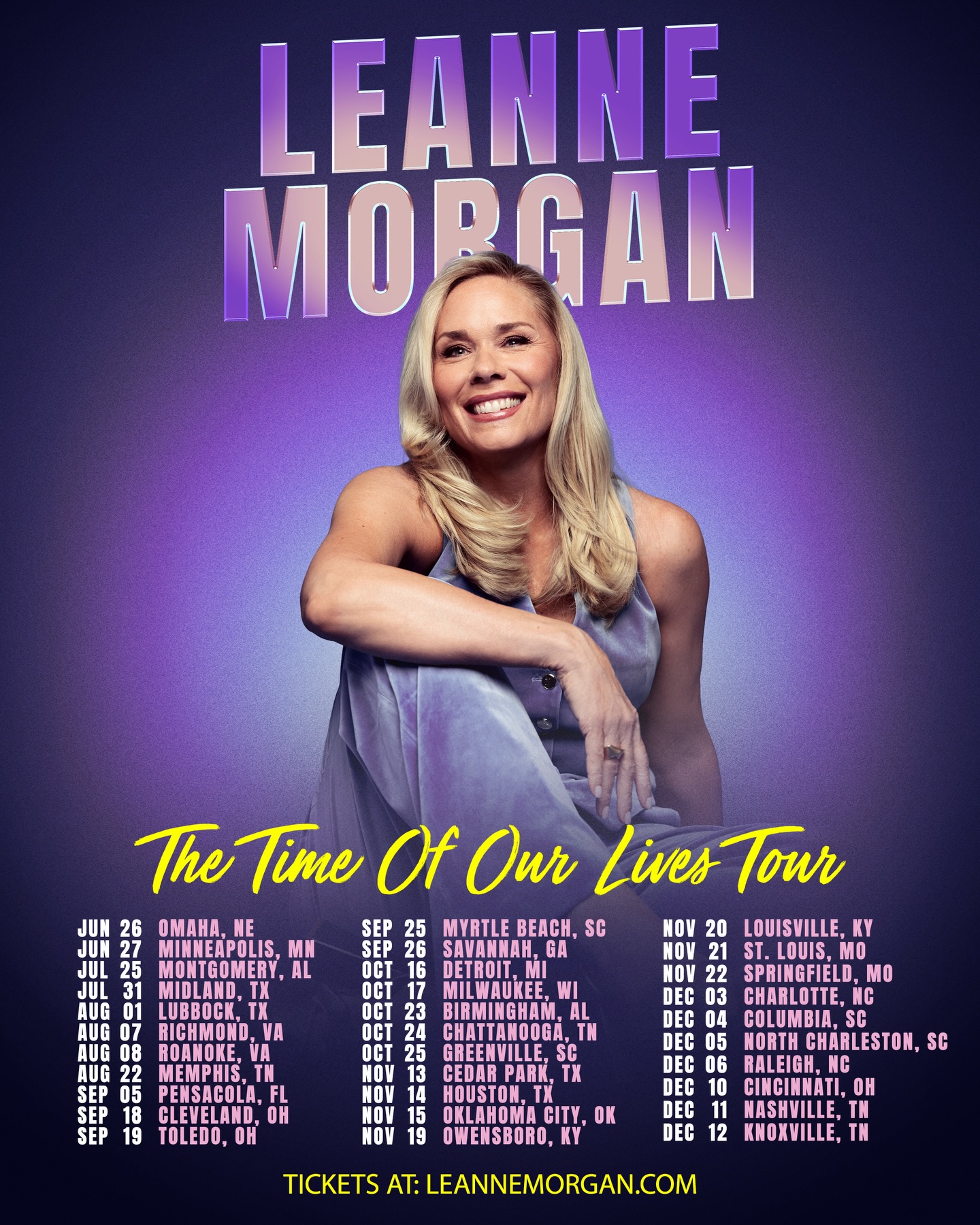 Leanne Morgan The Time of Our Lives Tour Poster 2026
